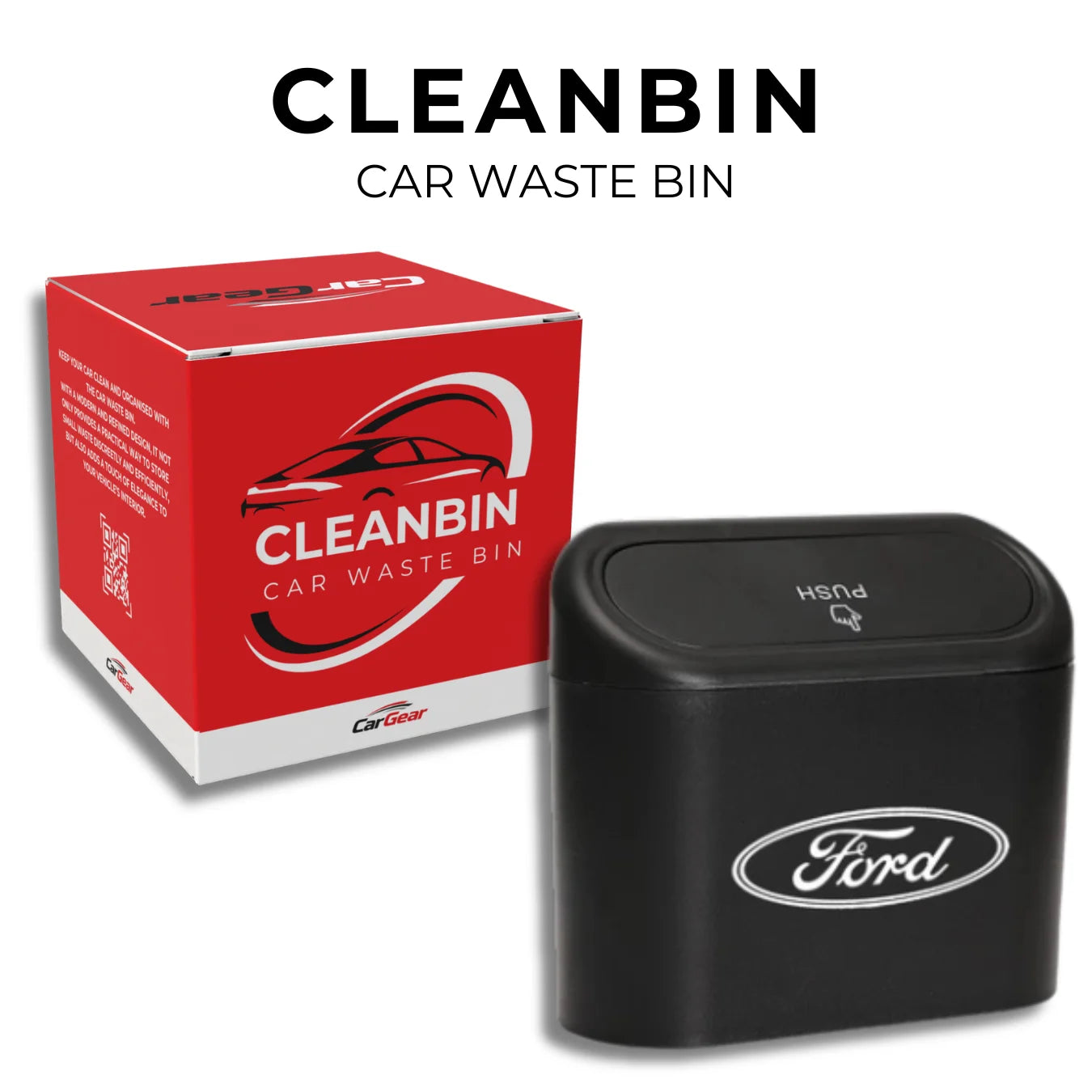 CleanBin Car Waste Bin – Car Gear [+25 Free Bags]