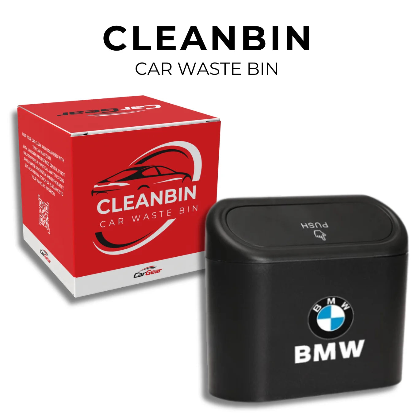 CleanBin Car Waste Bin – Car Gear [+25 Free Bags]