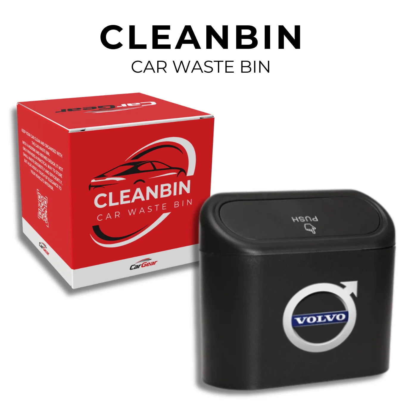 CleanBin Car Waste Bin – Car Gear [+25 Free Bags]