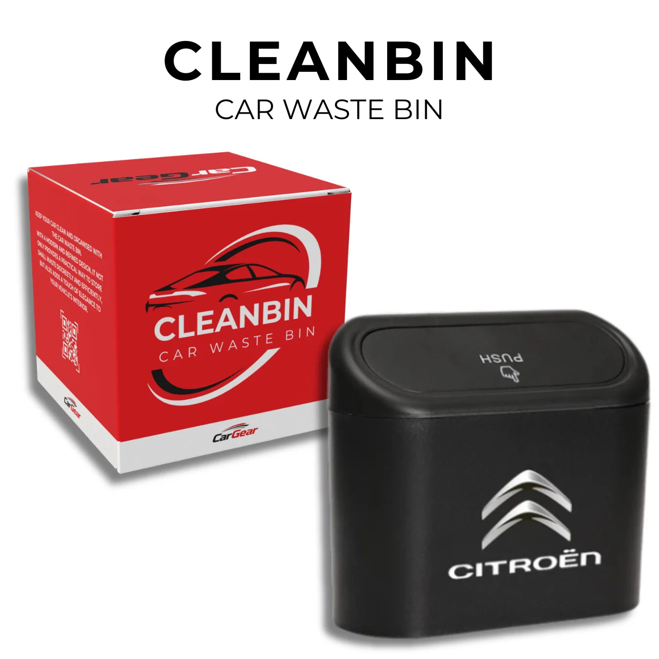 CleanBin Car Waste Bin – Car Gear [+25 Free Bags]