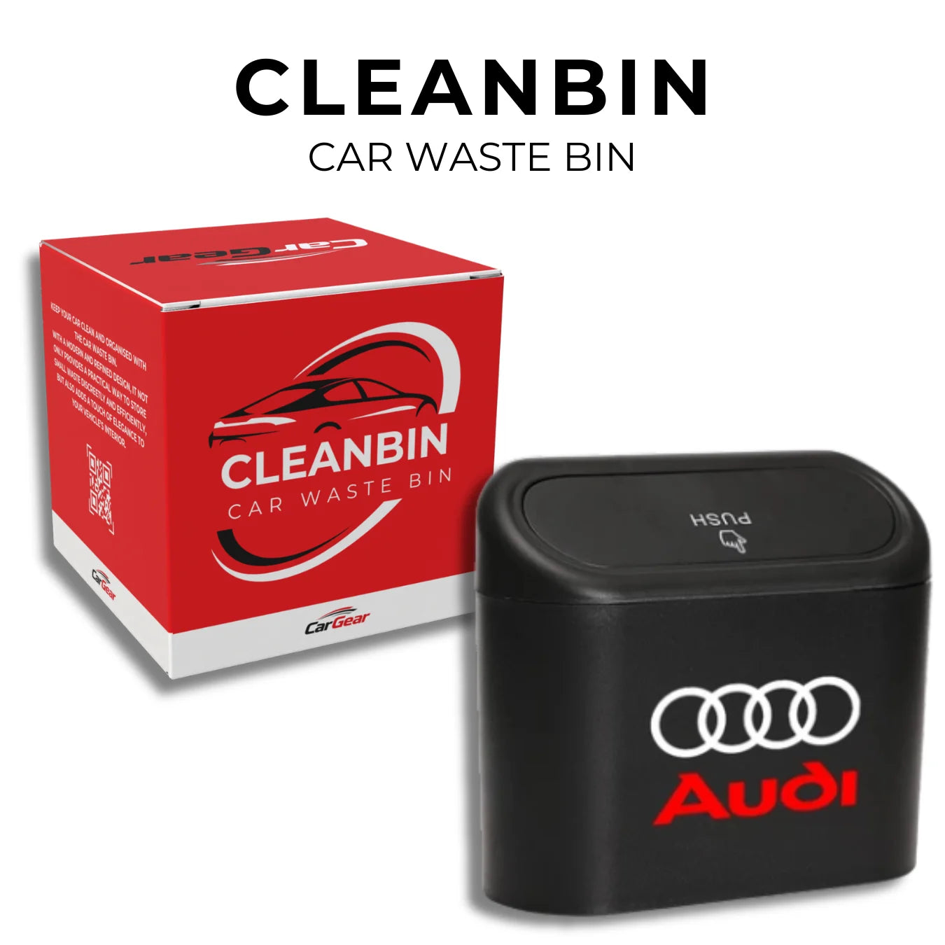 CleanBin Car Waste Bin – Car Gear [+25 Free Bags]