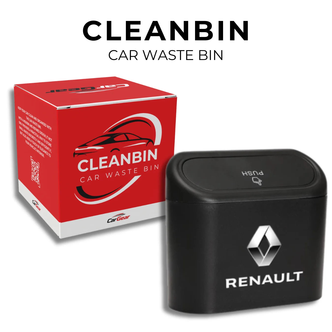 CleanBin Car Waste Bin – Car Gear [+25 Free Bags]