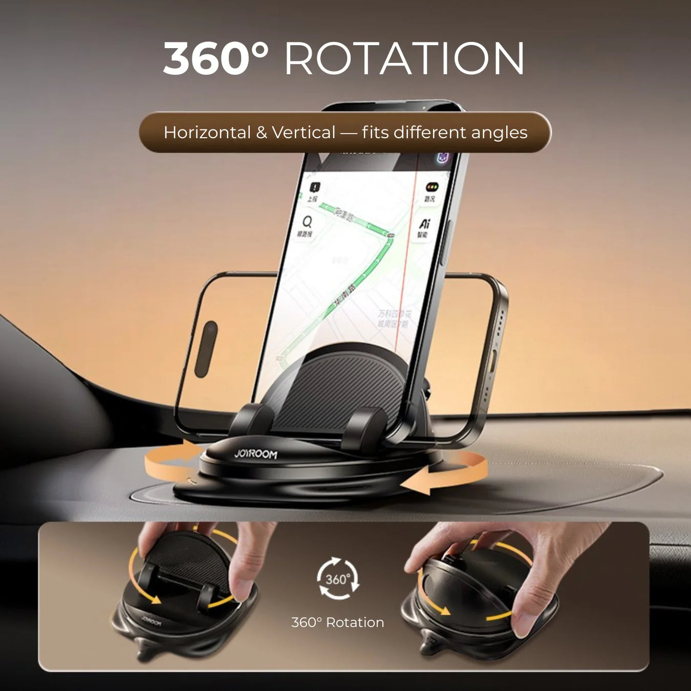 SpinHold 360° Rotating Car Phone Holder – Car Gear